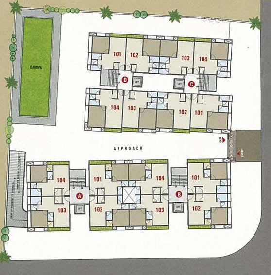 Master Plan of SK Radhe Residency in Godadara, Surat - Image 86593