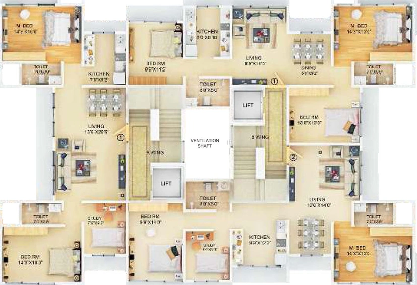 Floor Plan of Aayush Aura in Chembur East, Mumbai - Image 86586