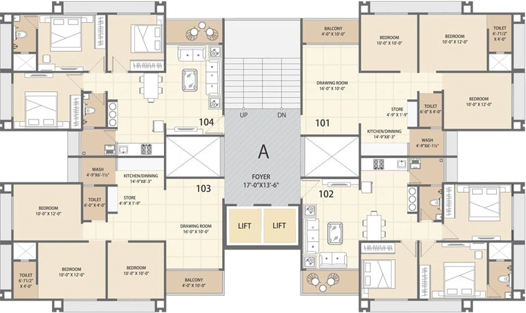 Floor Plan of Badrinarayan Antaliya 99 in Vaishnodevi Circle, Ahmedabad - Image 88625