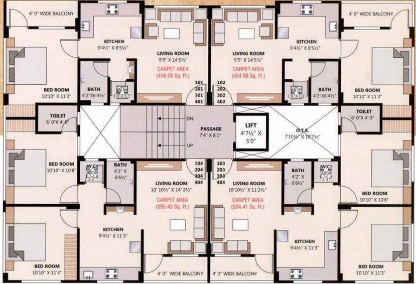 Floor Plan of Sai Shrushti Residency 2 in Bhestan, Surat - Image 86599