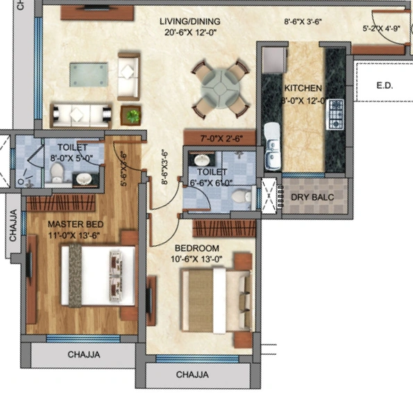 2 BHK Flat in Rustomjee Le Reve in Khar West, Mumbai - Image 648432