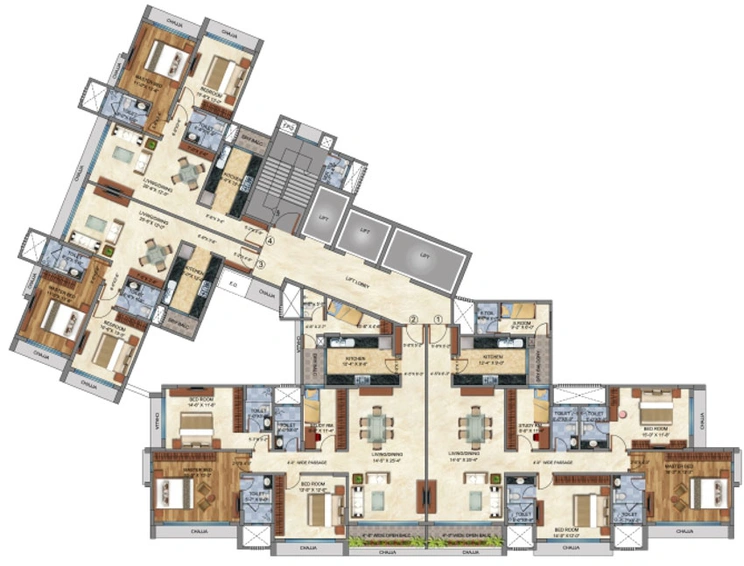 Floor Plan of Rustomjee Le Reve in Khar West, Mumbai - Image 86663