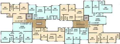 Floor Plan of Sainath Yamuna Heights in Mulund West, Mumbai - Image 86669