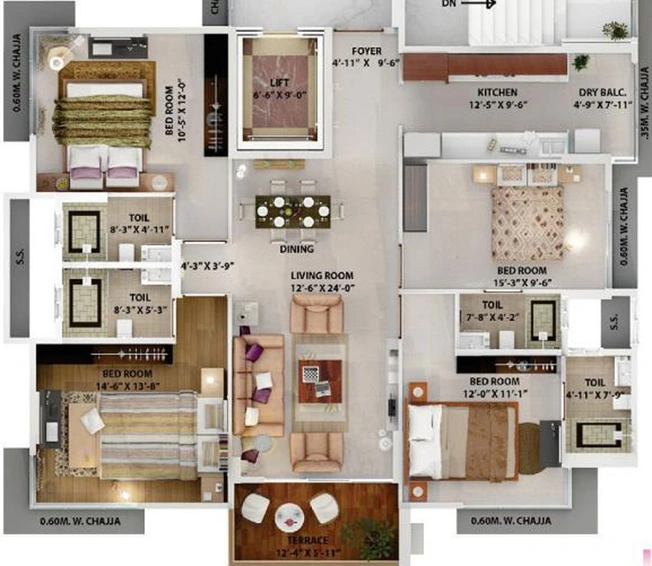 4 BHK Flat in Mehta Lilium in Santacruz West, Mumbai - Image 648572