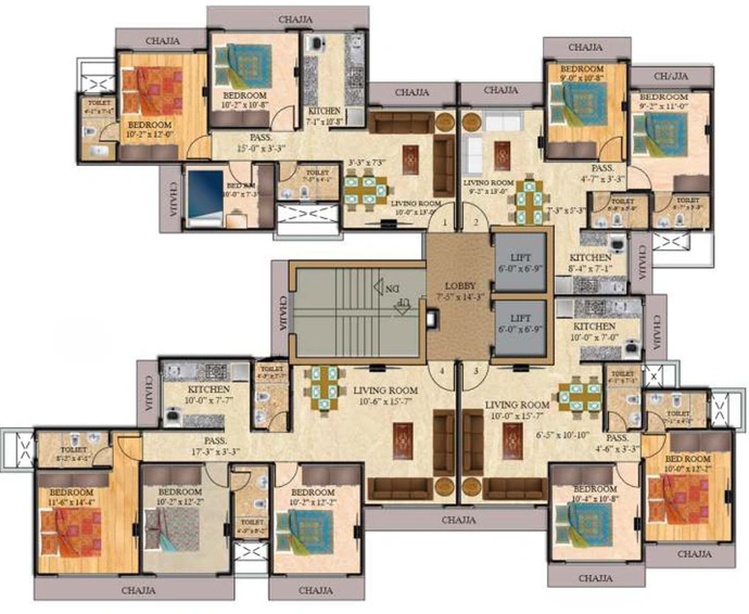 Floor Plan of Geopreneur Ekta Apartments in Borivali East, Mumbai - Image 86687