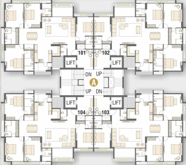 Floor Plan of Sharanya Skyvue in Thaltej, Ahmedabad - Image 86815