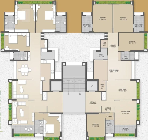 Floor Plan of Sharanya Bellevue in Thaltej, Ahmedabad - Image 86826