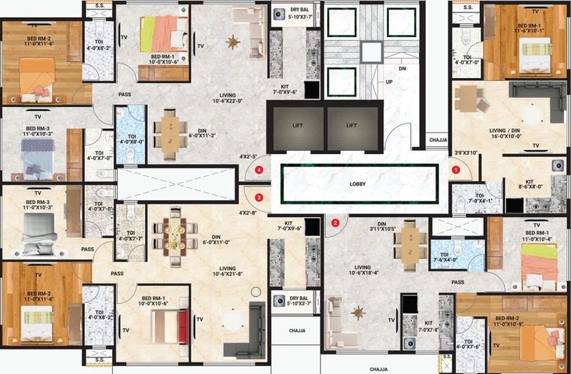 Floor Plan of Dipti Om Shivalaya in Jogeshwari East, Mumbai - Image 27216