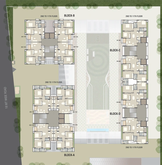 Master Plan of Shreenath Heights in Vemali, Vadodara - Image 87861