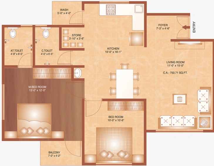 2 BHK Flat in DND Shree Siddhnath Enclave in Jahangirabad, Surat - Image 649485
