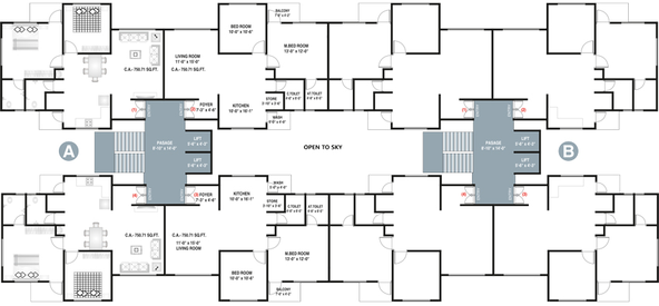 Floor Plan of DND Shree Siddhnath Enclave in Jahangirabad, Surat - Image 86900