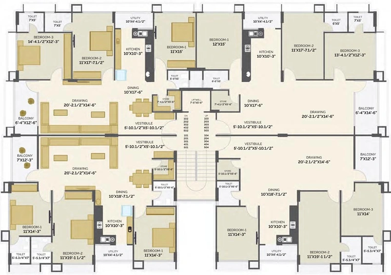 Floor Plan of Anshul Ananta Elite in Ambawadi, Ahmedabad - Image 86929