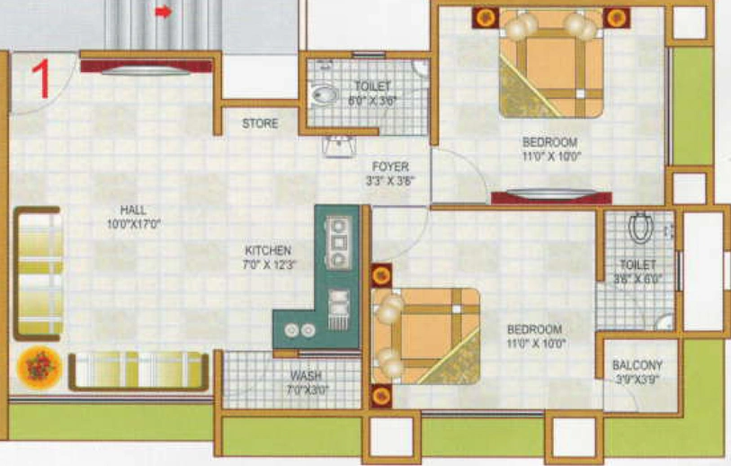 2 BHK Flat in Satyam Residency in Amroli, Surat - Image 649756