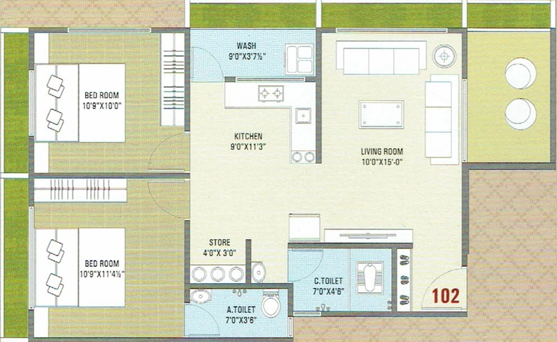 2 BHK Flat in Radhe Vaikunth Residency in Mota Varachha, Surat - Image 654045