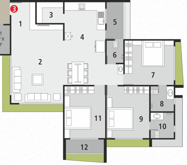 3 BHK Flat in Center Park in Katargam, Surat - Image 649791