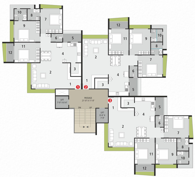Floor Plan of Center Park in Katargam, Surat - Image 87019