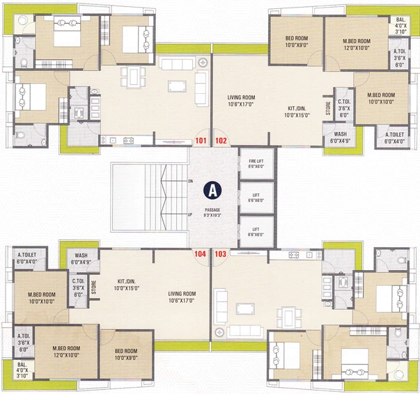 Floor Plan of Strong Blue Candle in Singanpor, Surat - Image 88350