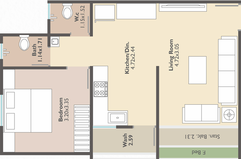 1 BHK Flat in Jabreshwar Varniraj Sparsh in Tarsali, Vadodara - Image 652646