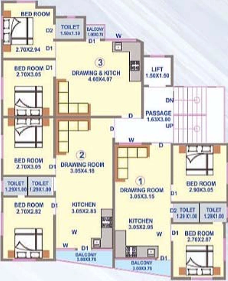 Floor Plan of Om Swastik 3 in Gorwa, Vadodara - Image 87094