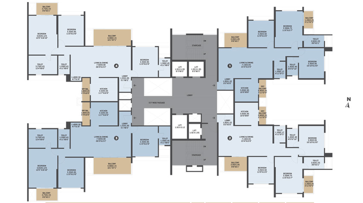 Floor Plan of VTP Bellissimo - Blue Water in Hinjewadi, Pune - Image 59835