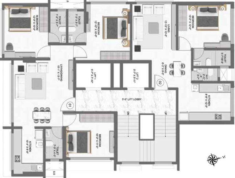 Floor Plan of Goyal Amrut in Borivali West, Mumbai - Image 27263