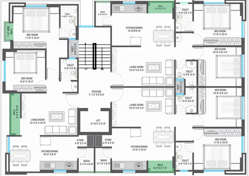 Floor Plan of Temple View in Harni, Vadodara - Image 87134