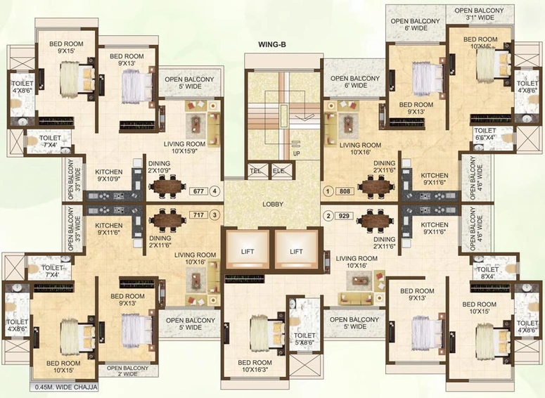 Floor Plan of Rajshree Clover in Chembur West, Mumbai - Image 87142