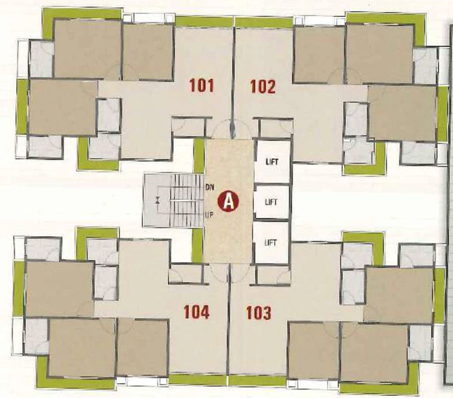 Floor Plan of Pushkar Heights in Nana Varachha, Surat - Image 87165
