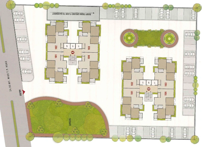 Master Plan of Pushkar Heights in Nana Varachha, Surat - Image 87166