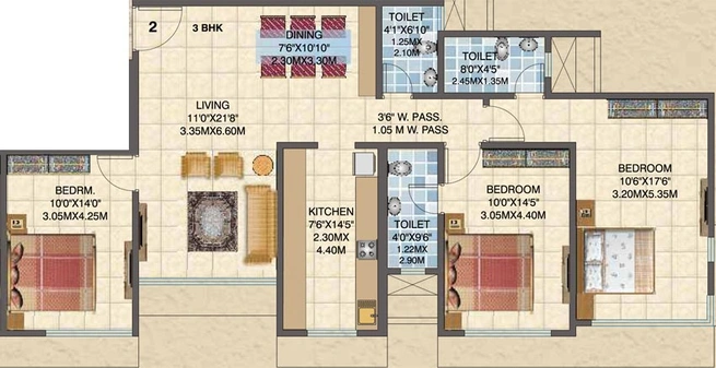 3 BHK Flat in Asmita Sand Dunes in Malad West, Mumbai - Image 650366