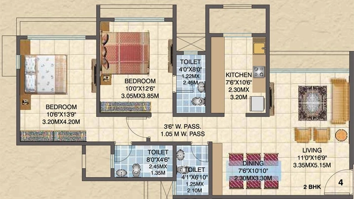 2 BHK Flat in Asmita Sand Dunes in Malad West, Mumbai - Image 650365