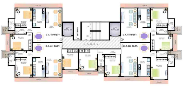 Floor Plan of Khandelwal Yash Park in Ghatkopar East, Mumbai - Image 87198