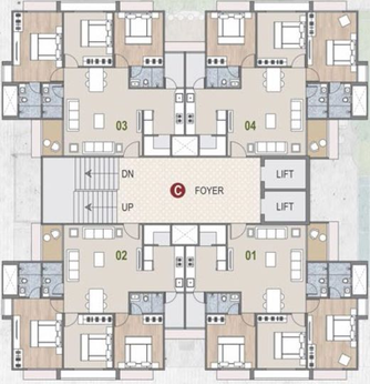 Floor Plan of Deep Indraprasth Ixora in Shela, Ahmedabad - Image 123488