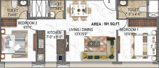 2 BHK Flat in Choice Ambe Darshan in Ghatkopar East, Mumbai - Image 663079