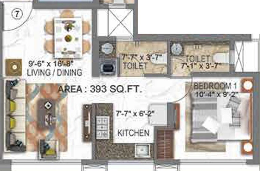 1 BHK Flat in Choice Ambe Darshan in Ghatkopar East, Mumbai - Image 663078
