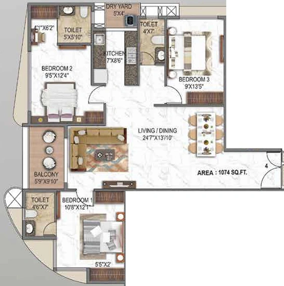 3 BHK Flat in Choice Ambe Darshan in Ghatkopar East, Mumbai - Image 663080