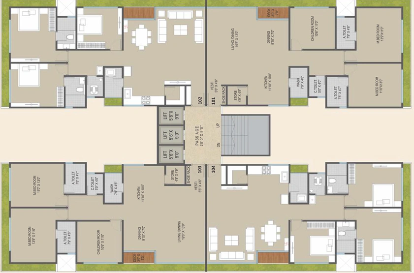 Floor Plan of Shree Hari Silvassa Hill in Mota Varachha, Surat - Image 88362