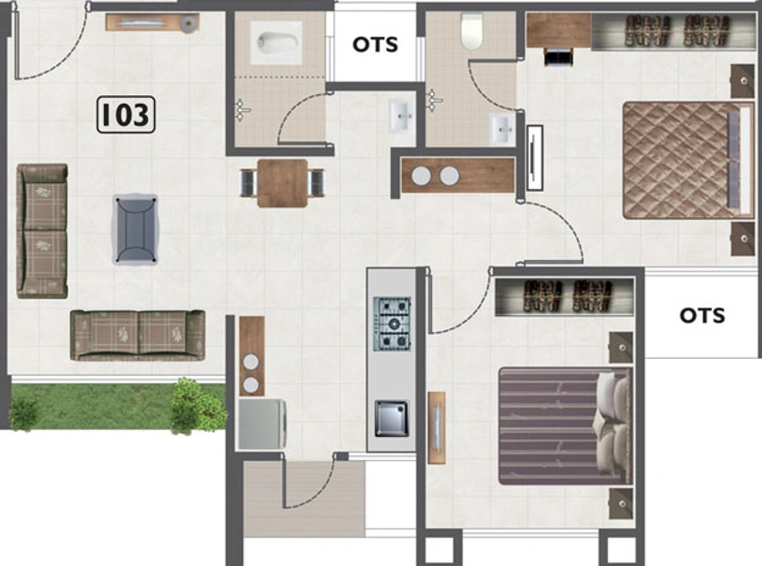2 BHK Flat in Green Paradise in Jahangirabad, Surat - Image 650702