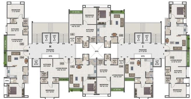 Floor Plan of Green Paradise in Jahangirabad, Surat - Image 87252
