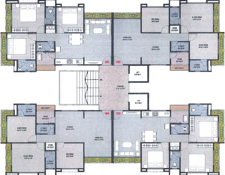 Floor Plan of Kashtabhanjan Shivant Heights in Uttran, Surat - Image 88369