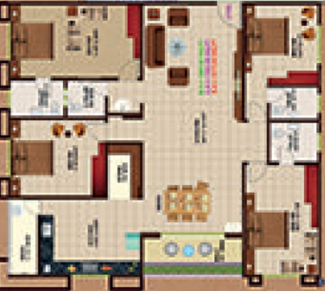 4 BHK Flat in Arihant Times Luxuria in Vesu, Surat - Image 654113