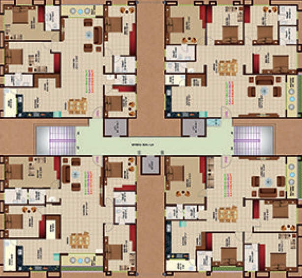 Floor Plan of Arihant Times Luxuria in Vesu, Surat - Image 88380