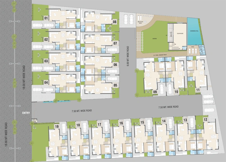 Master Plan of Krishna Darshan Niwas in Waghodia Road, Vadodara - Image 103962