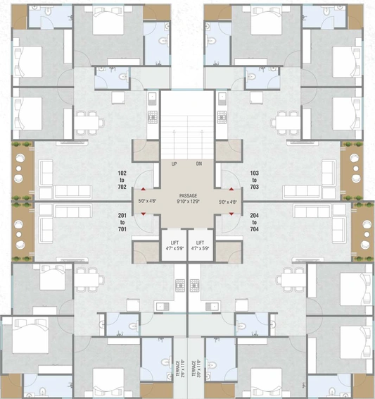 Floor Plan of Om Madhav Bliss in Akota, Vadodara - Image 87940