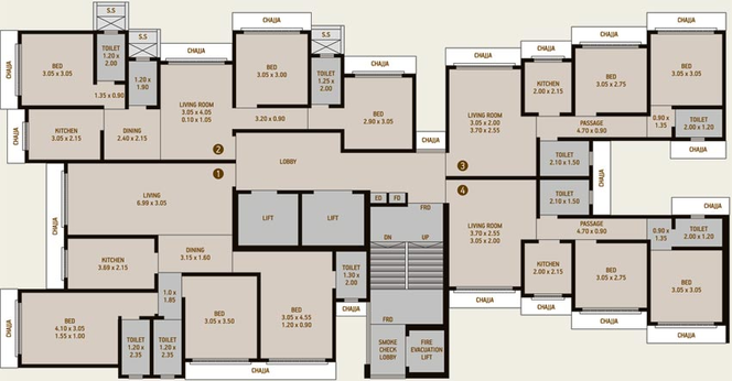 Floor Plan of Vaishnav Padam in Borivali West, Mumbai - Image 87651