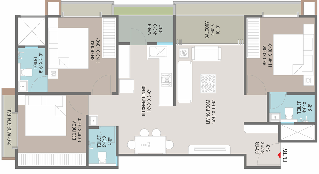 3 BHK Flat in Rudransh Antilia in New Sama, Vadodara - Image 652781