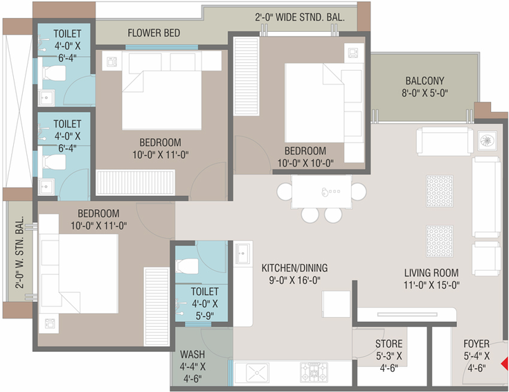3 BHK Flat in Rudransh Antilia in New Sama, Vadodara - Image 652782
