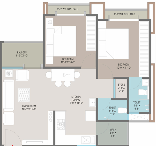 2 BHK Flat in Rudransh Antilia in New Sama, Vadodara - Image 652780