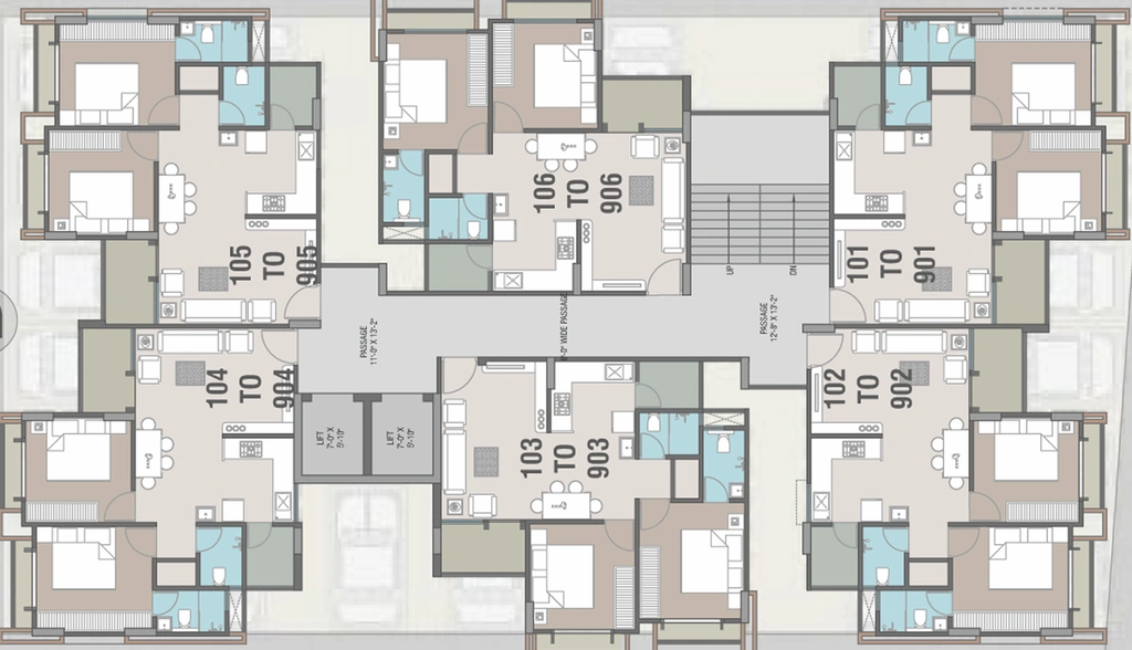 Floor Plan of Rudransh Antilia in New Sama, Vadodara - Image 87951