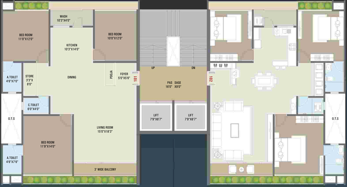 Floor Plan of Shivdhara Sky Light in Sarthana Jakat Naka, Surat - Image 88398